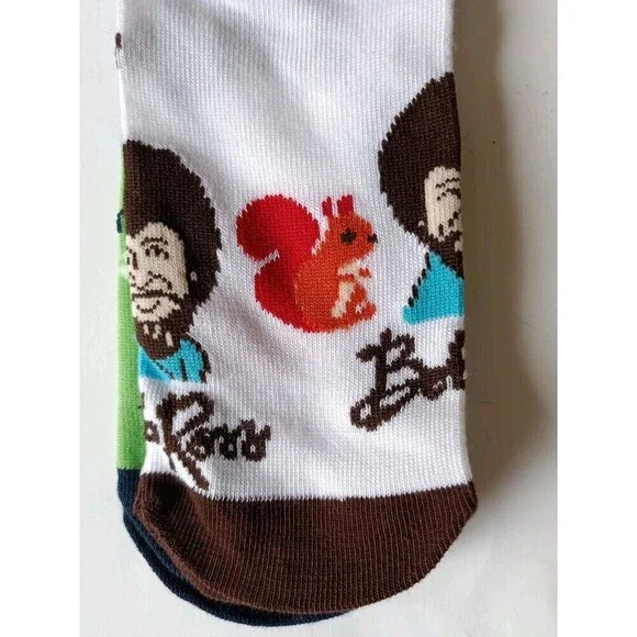 Bob Ross Low Cut Socks Men's 8-12 Multicolored 2 Pair - Picture 5 of 6
